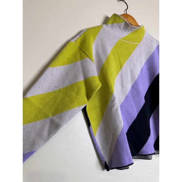 Anthropologie Maeve Carys Mock Neck Sweater Striped Size XS - Picture 3 of 8